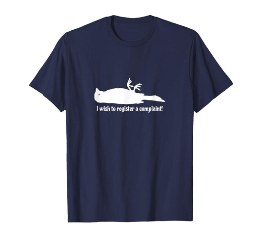 Something Else Men's Dead Parrot Funny Comedy Complaint T-Shirt - Black, Short Sleeve, Small