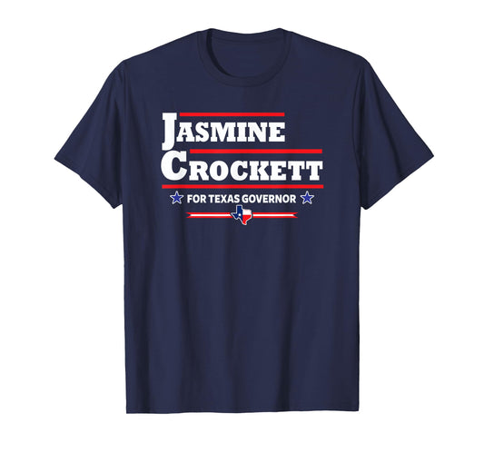 Jasmine Crockett for Texas Governor Democrat T-Shirt, Small, Black