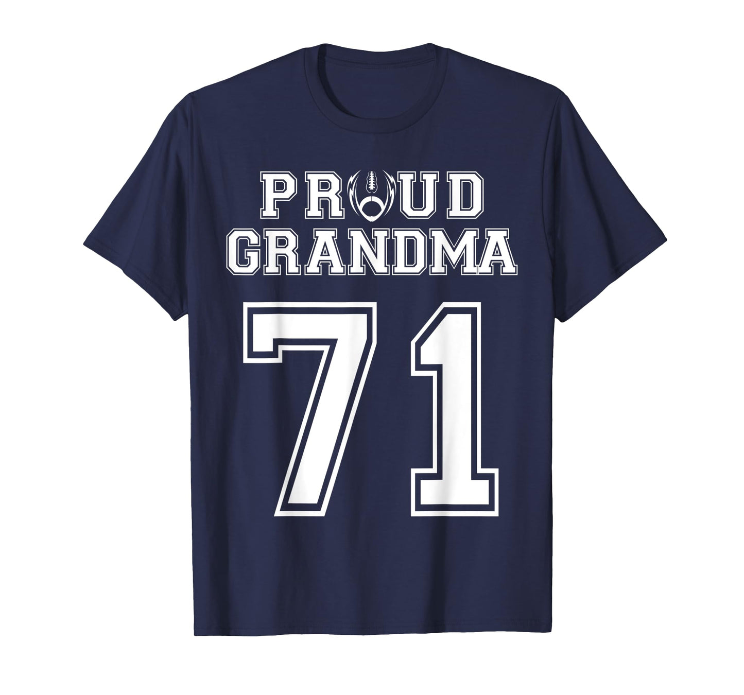 Custom Proud Football Grandma Number 71 Personalized Women T-Shirt