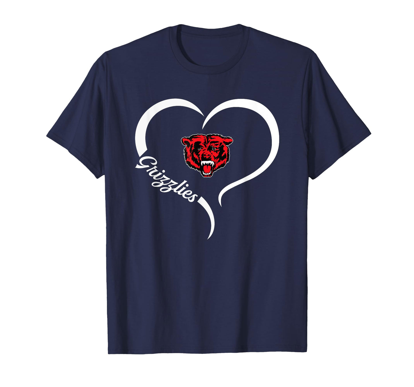 Northside Grizzlies Logo Half Heart Slogan HS T-Shirt