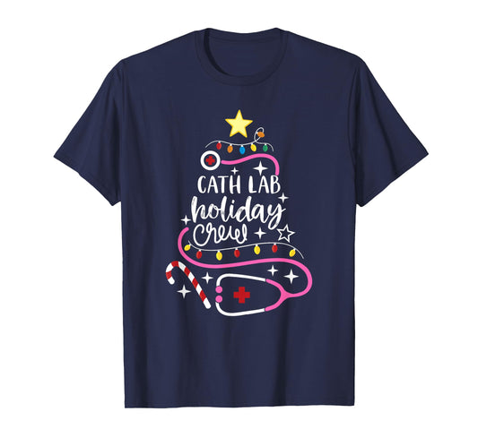 Cath Lab Holiday Crew Catheterization Lab Nurse Secretary T-Shirt