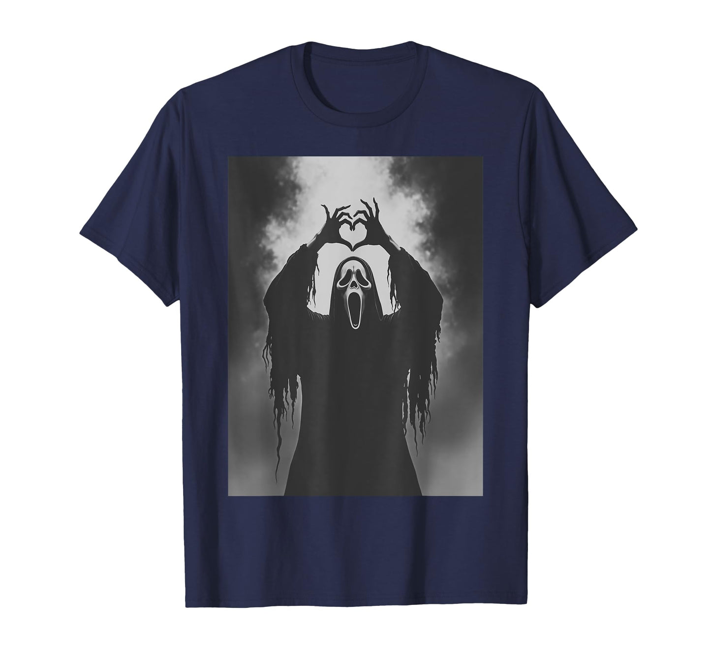 Ghost Heart Hands Scary Face Horror Poster Halloween T-Shirt