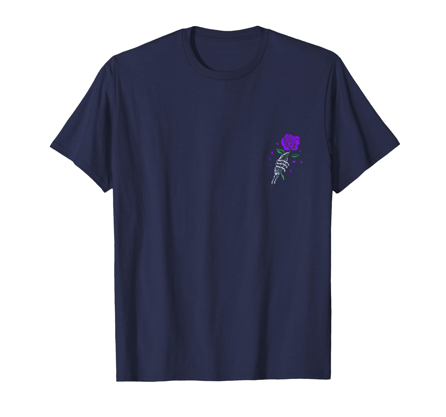 Purple Skeletal Last Rose Purple Color Graphic T-Shirt