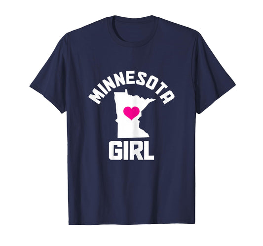 Minnesota Heart State Map for Girls T-Shirt