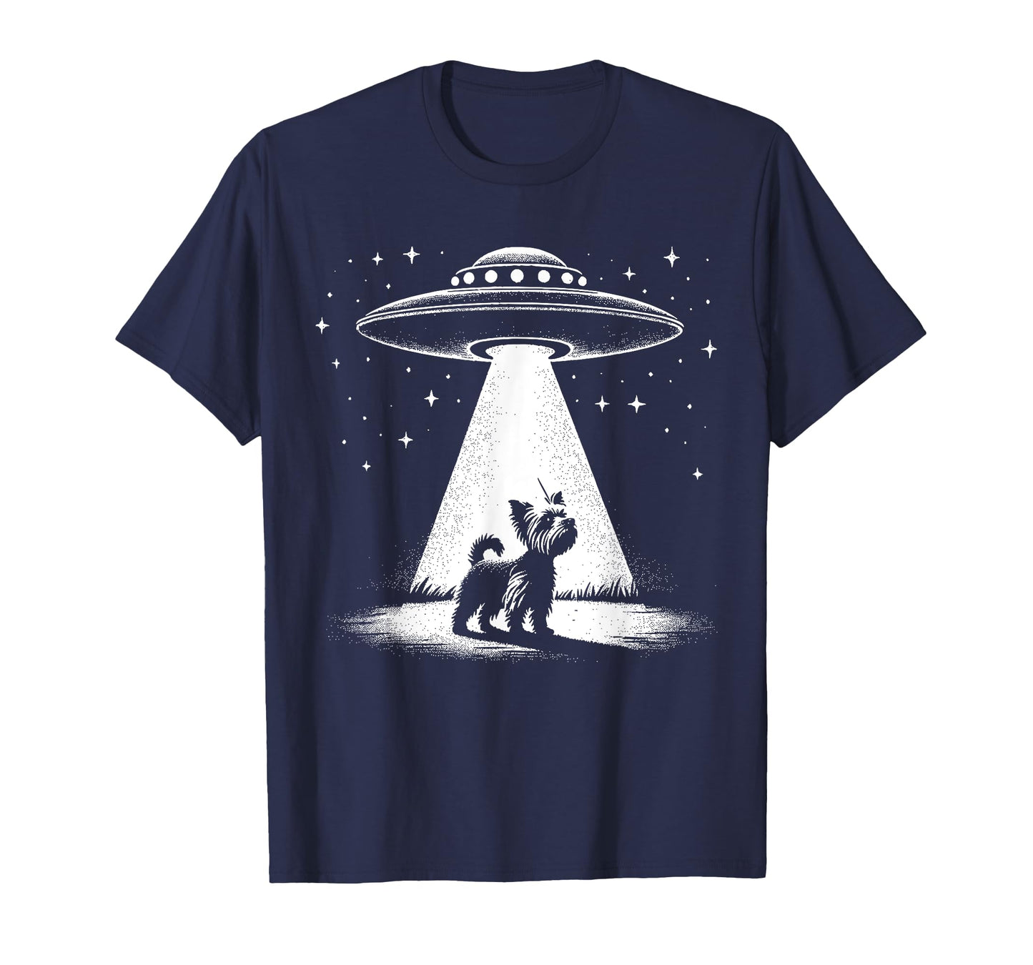 Yorkie Mom Dad Dog - Funny Alien UFO T-Shirt