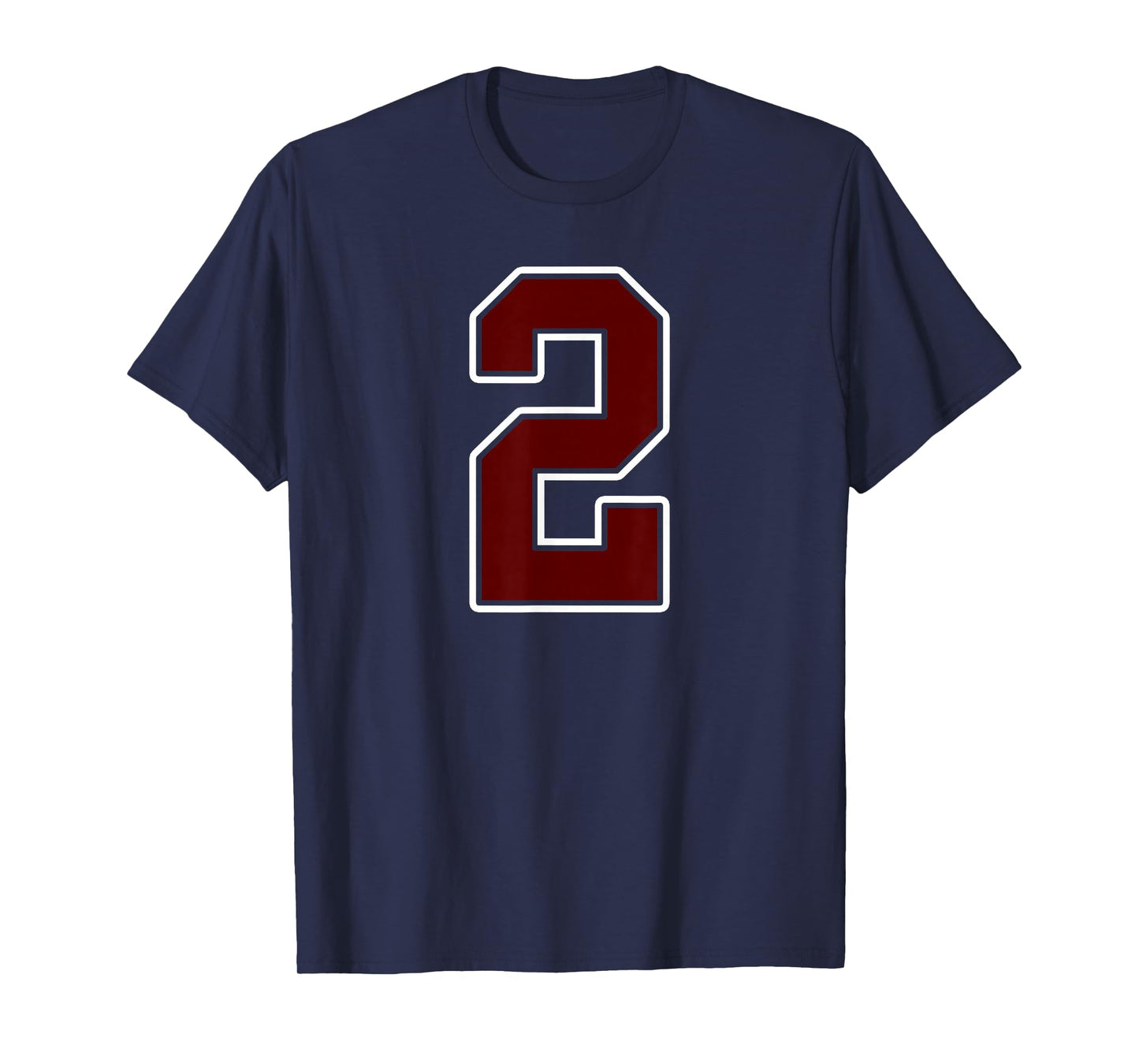 Maroon and White Number 2 Jersey Player Uniform #2 Fan T-Shirt