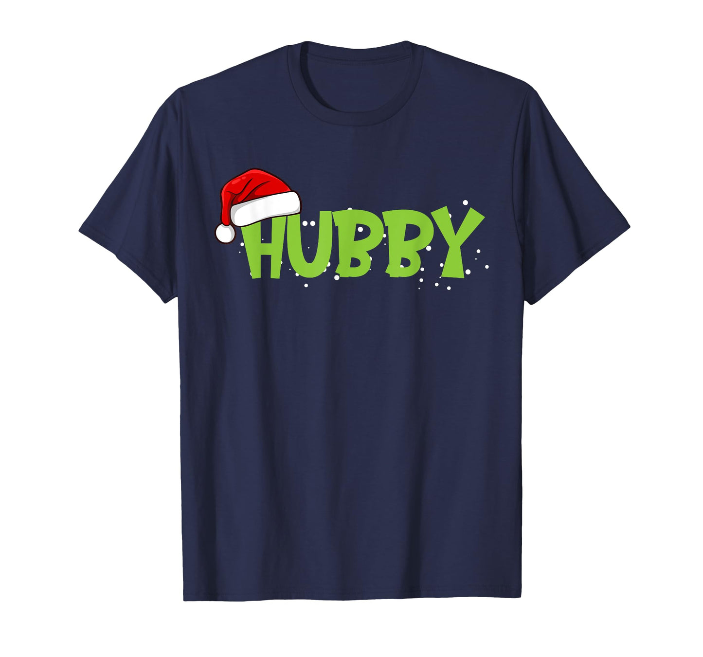 Santa Hat Husband Family Matching Christmas Lights Funny T-Shirt