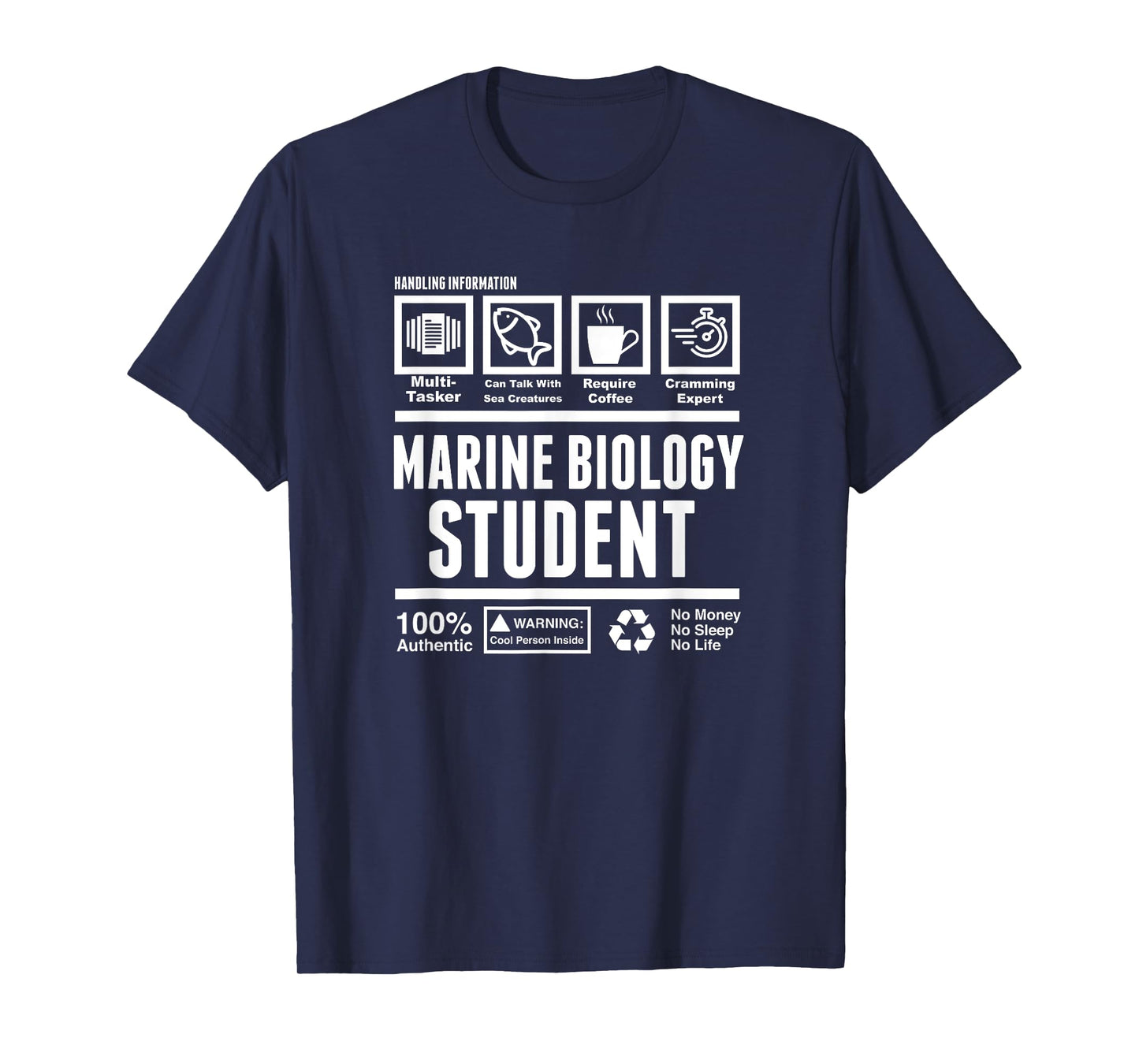 Funny Marine Biology Student Handling Information T-Shirt T-Shirt