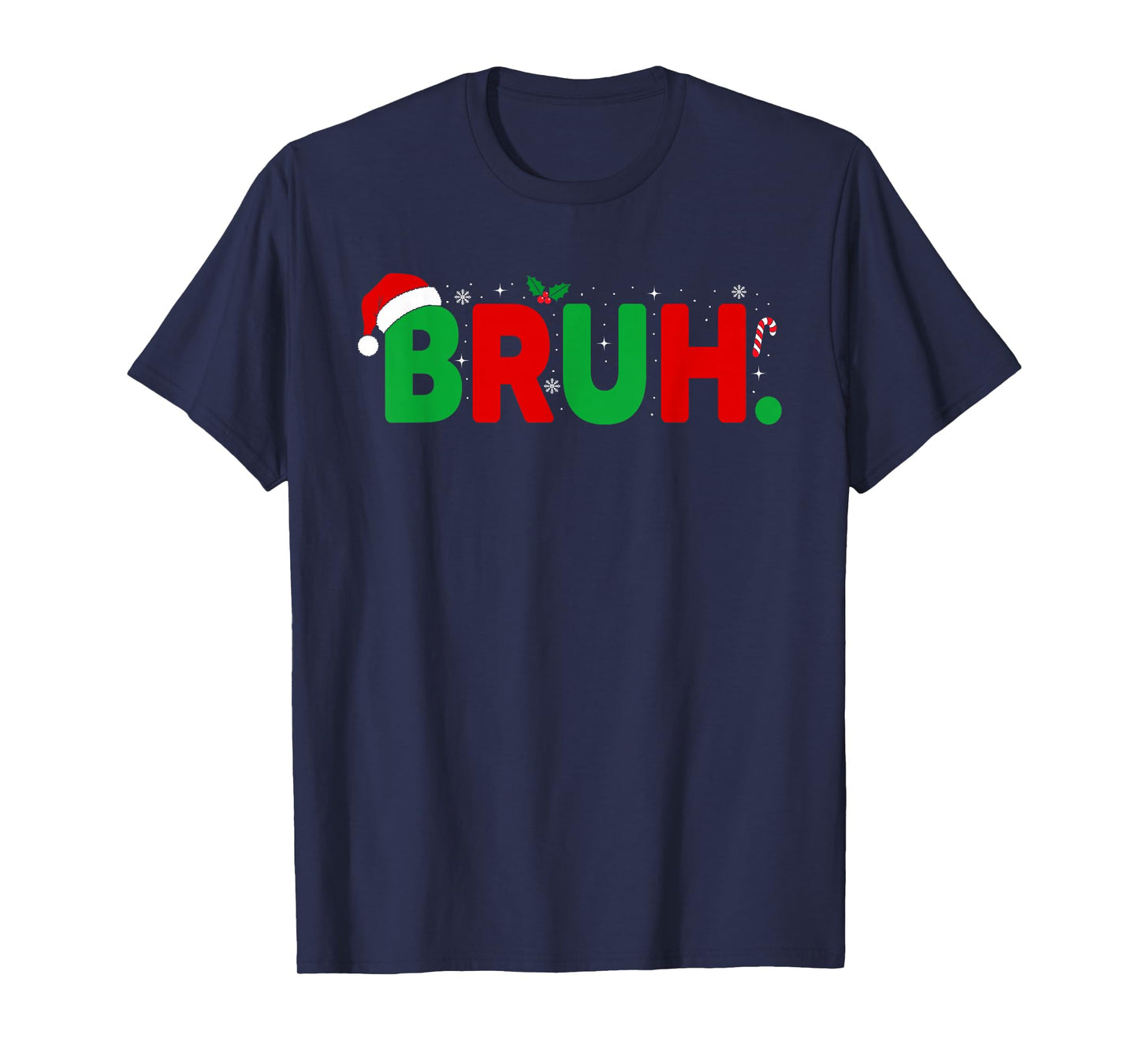 Bruh Christmas Shirt for Kids Boys Teens Men Funny Christmas T-Shirt