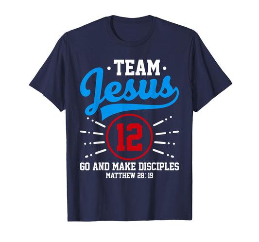 Jesus and Baseball Team Jesus Christian Matthew 28:19 Verse T-Shirt