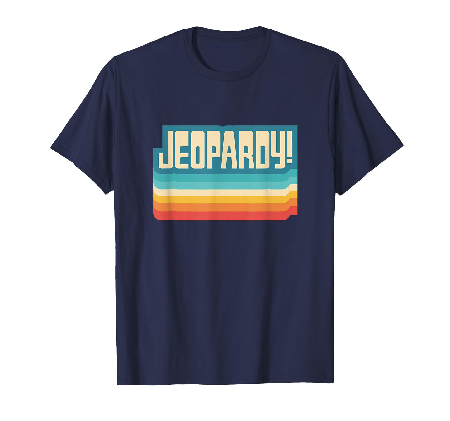 Jeopardy! Vintage Black Letter Print T-Shirt, Unisex-Adults, Short Sleeve, Small