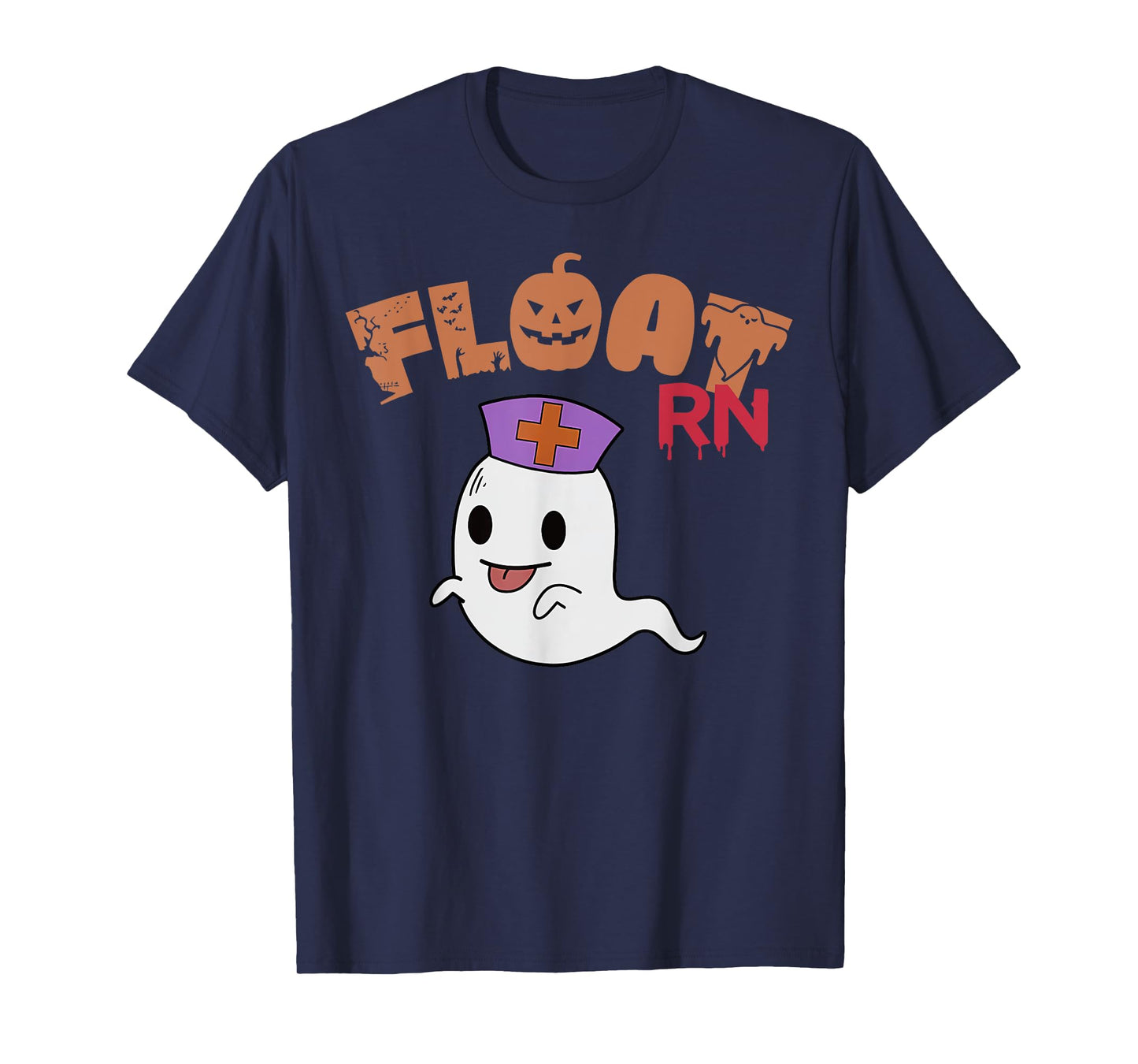 Float Nurse Ghost Boo Crew Halloween Nursing Float Pool RN T-Shirt