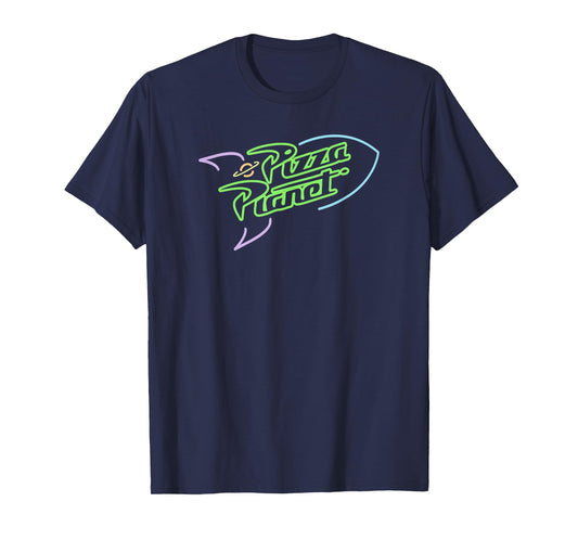 Disney Pixar Toy Story Pizza Planet Neon Spaceship Logo T-Shirt
