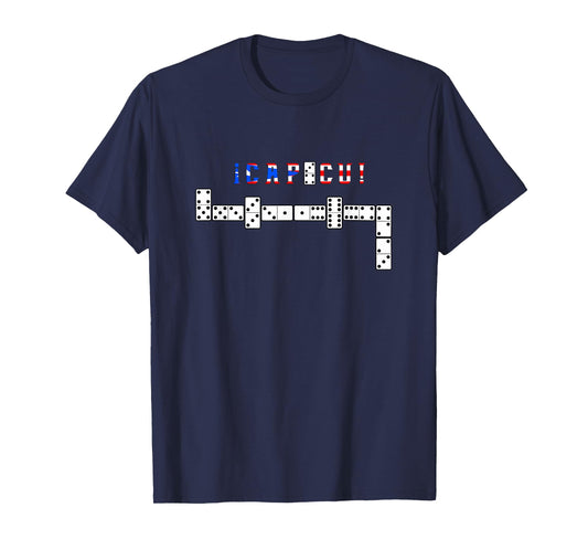 Dominoes Player Gifts By Tee Vibes Capicu Dominoes T-Shirt - Black, Unisex-Adults, Short Sleeve, Small