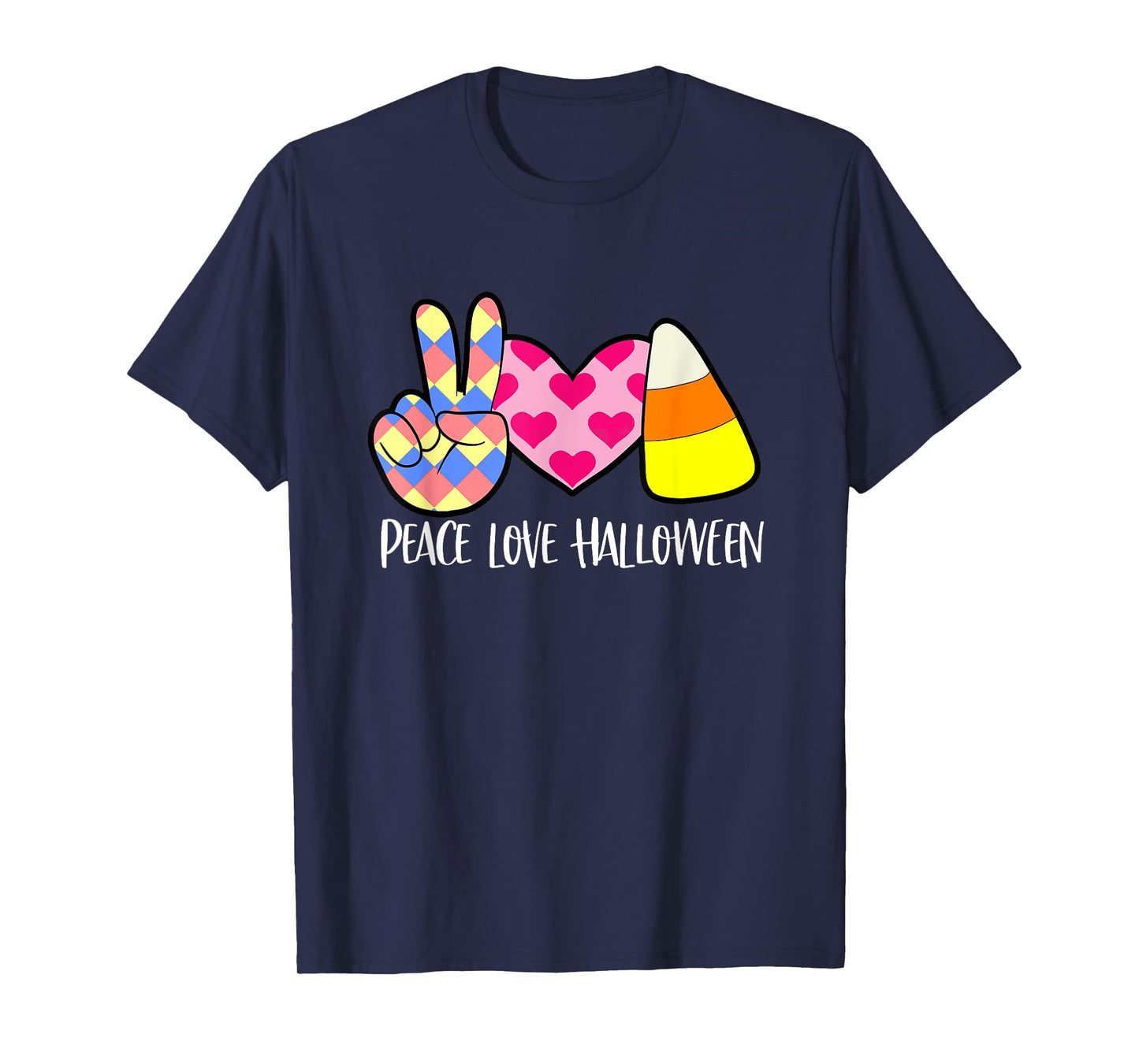 Candy Corn Peace Love Halloween T-Shirt