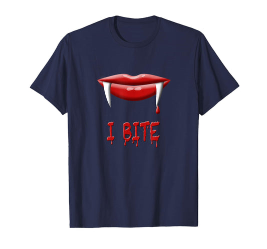 Vampire Halloween Costume - I Bite - Fangs T-Shirt