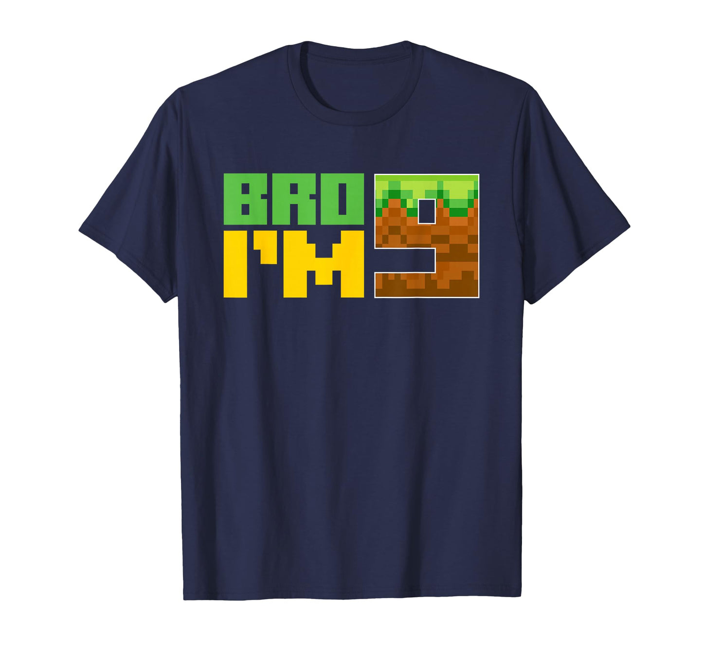 Birthday Boy Bro I'm 9 Year Old Birthday Party Gamer Pixel T-Shirt