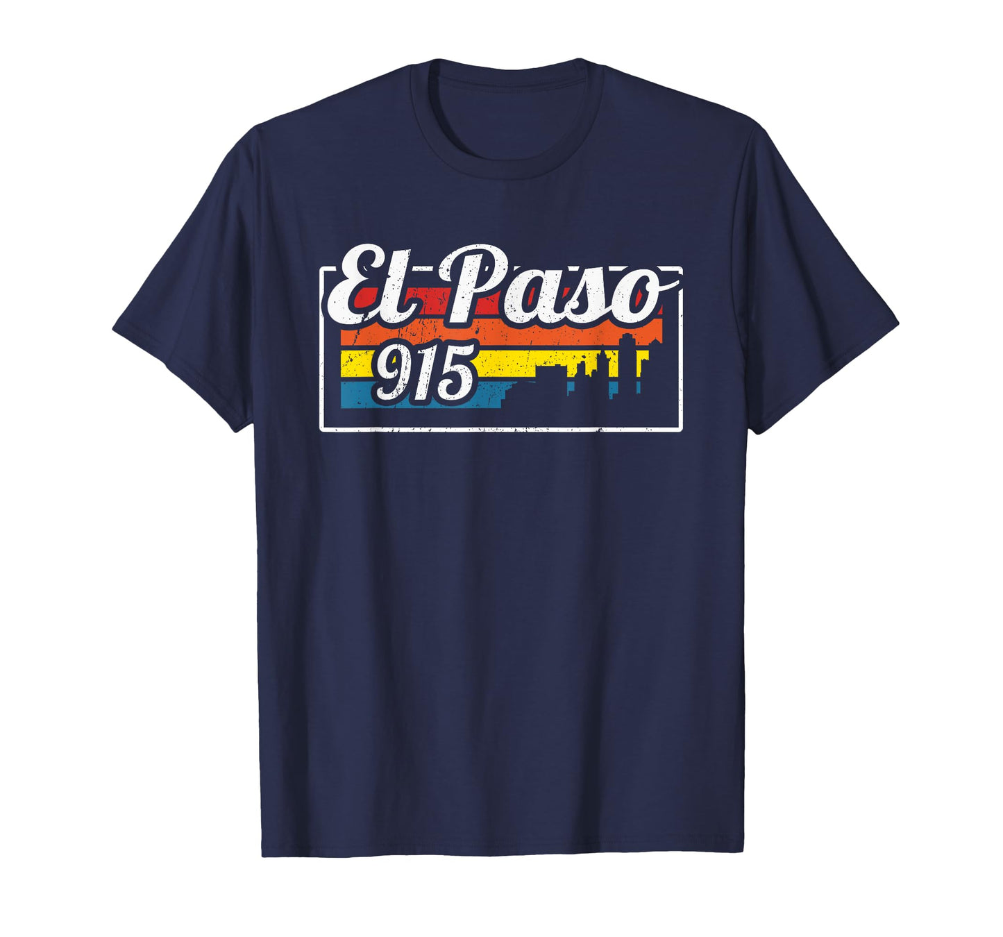 Vintage El Paso City Skyline 915 State Of Texas Retro Gift T-Shirt