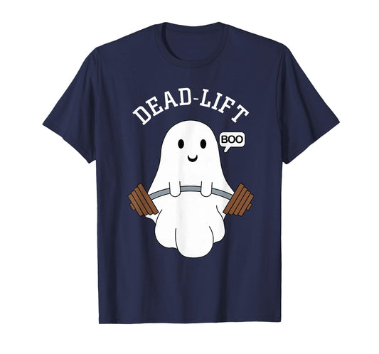 Dead Lift Funny Ghost Gymer Halloween Weight Lifting Workout T-Shirt