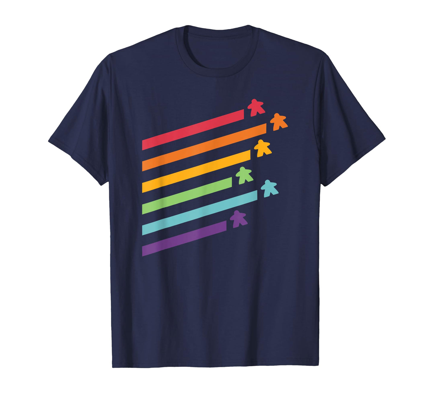 Board Game Meeple Retro Stripes T-Shirt