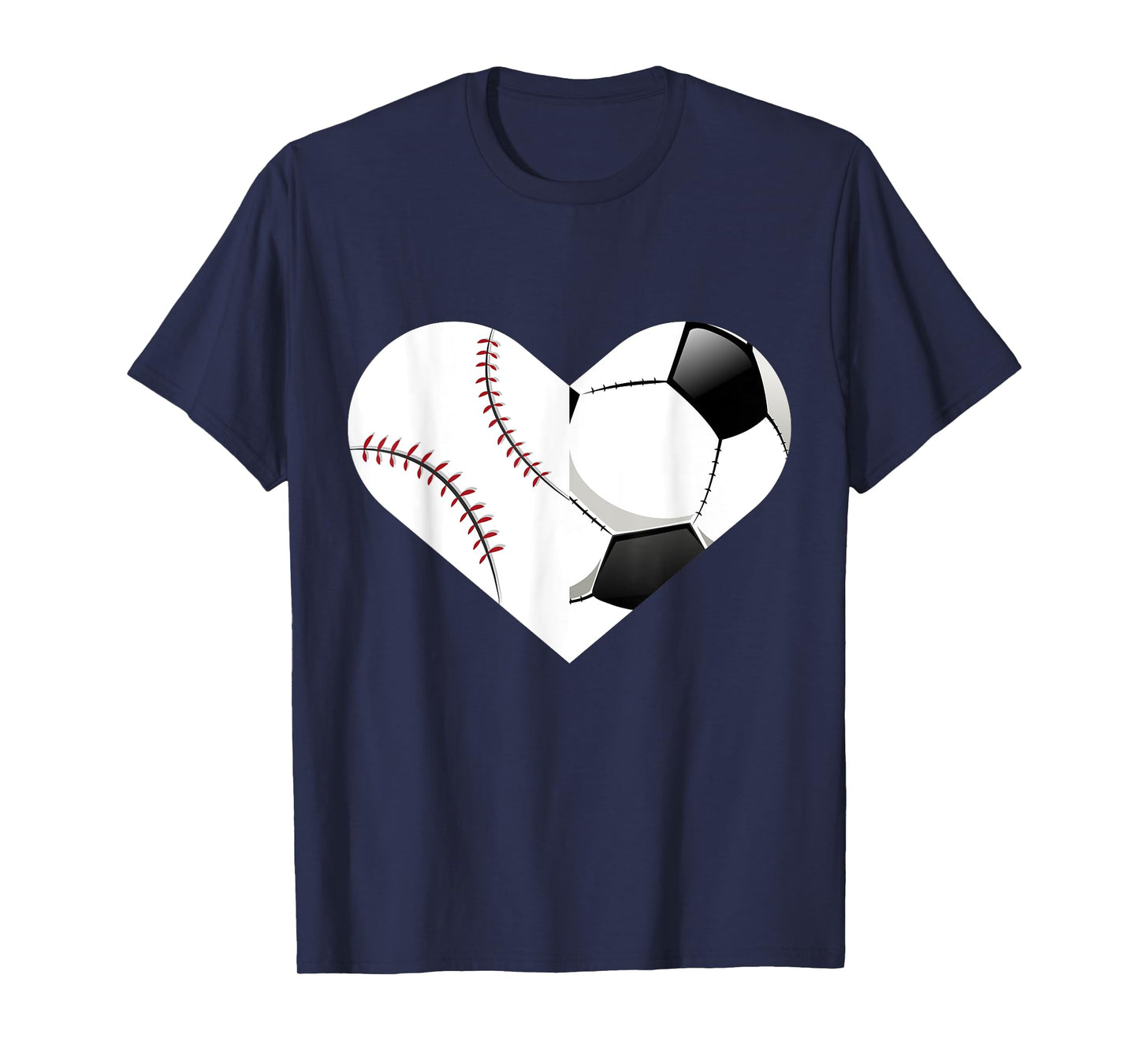 Soccer Baseball Heart Shirt, Sports Tee, Baseball, Soccer T-Shirt