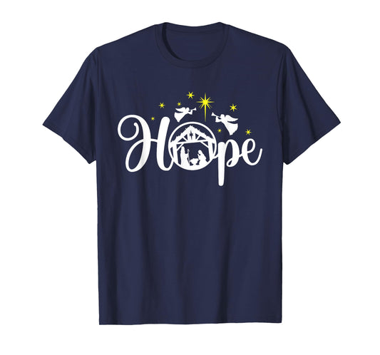 Christian Christmas Hope Jesus Nativity Scene Faith T-Shirt