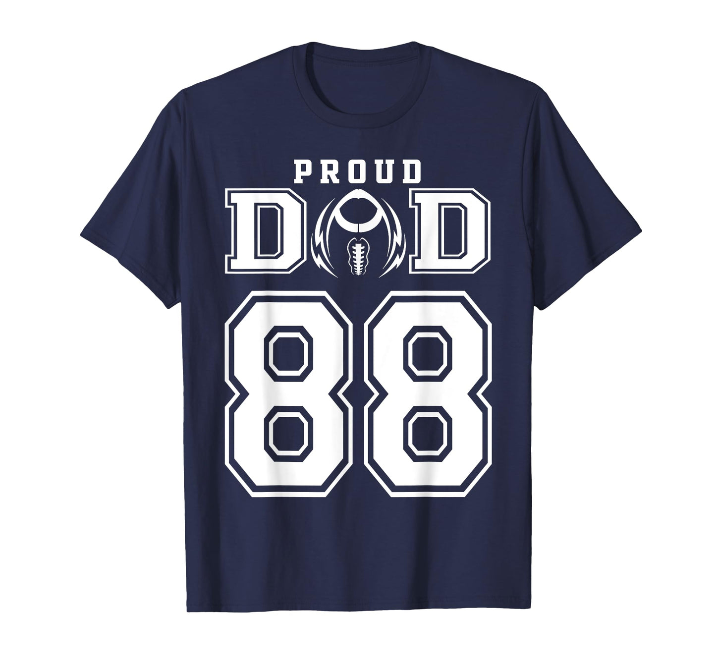 Custom Proud Football Dad Number 88 Personalized For Men T-Shirt