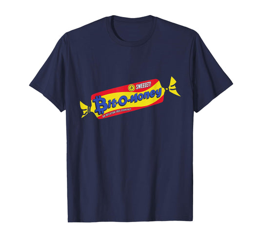 BTC Bit-O-Money | Funny Bitcoin Vintage Candy Parody T-Shirt