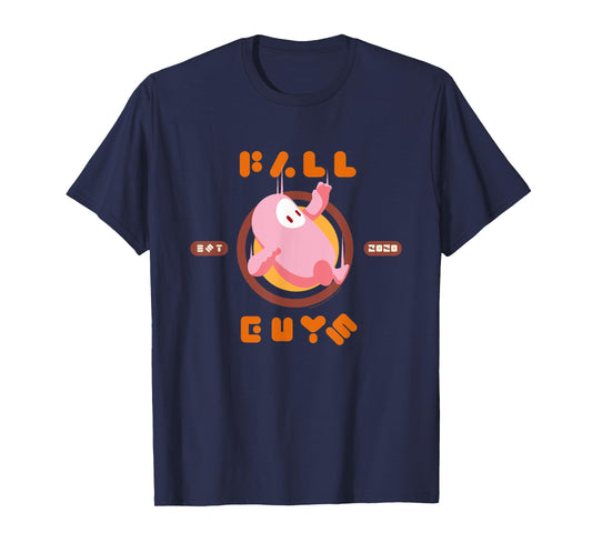Fall Guys Retro Pink Bean Circle Throwback T-Shirt