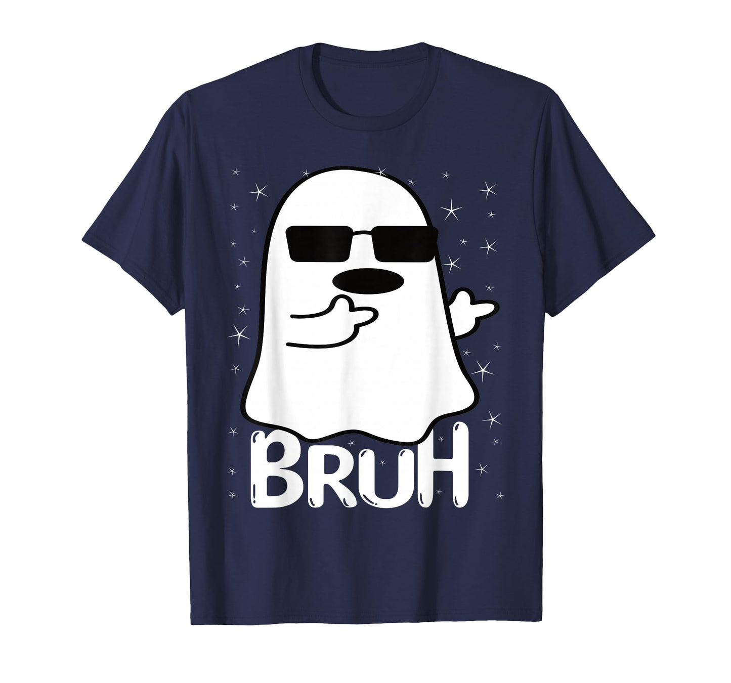 Bruh Ghost Funny Halloween Costume Men Kids Boys T-Shirt