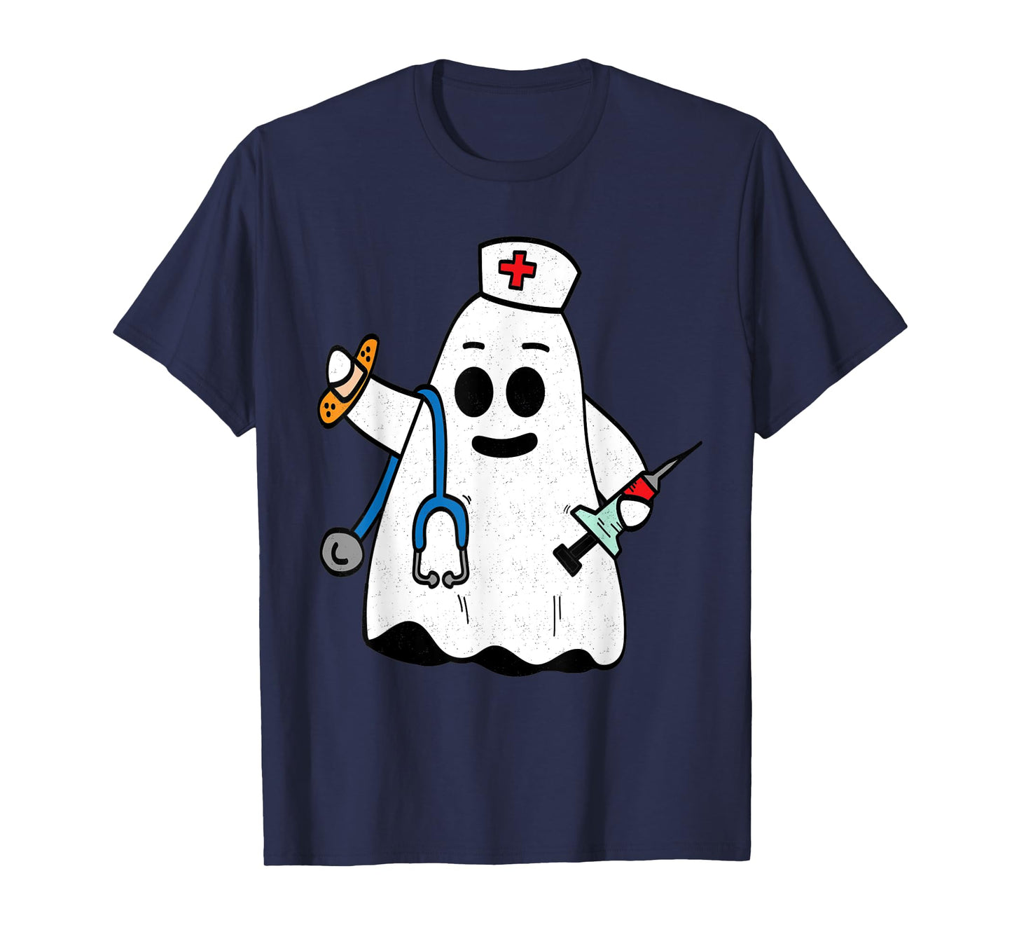 Nurse Ghost Scrub Cute Halloween Costume For Nurses Women RN T-Shirt