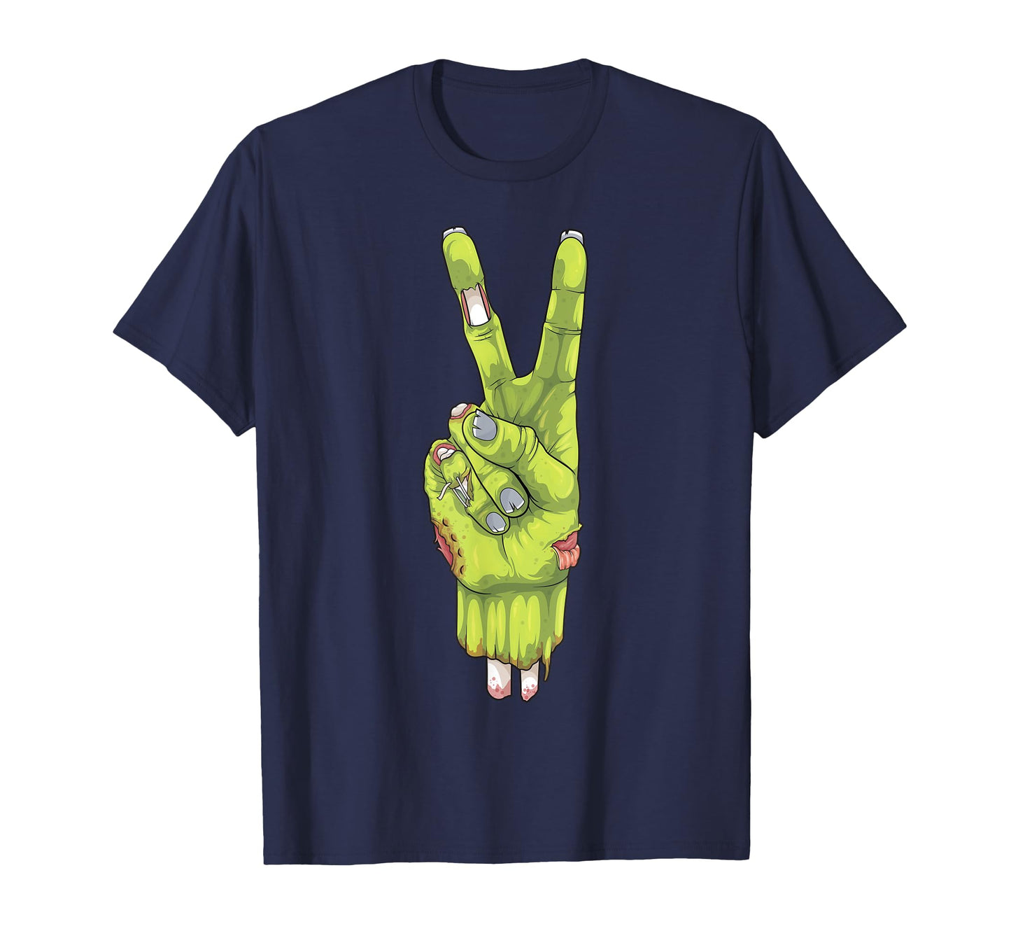 Zombie Peace Sign Spooky Zombie Hand Creepy Halloween T-Shirt