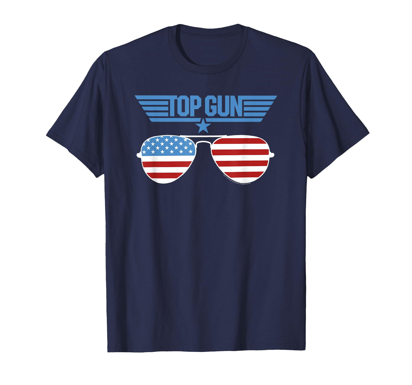 Top Gun White Aviator Sunglasses with Logo Action Movie T-Shirt