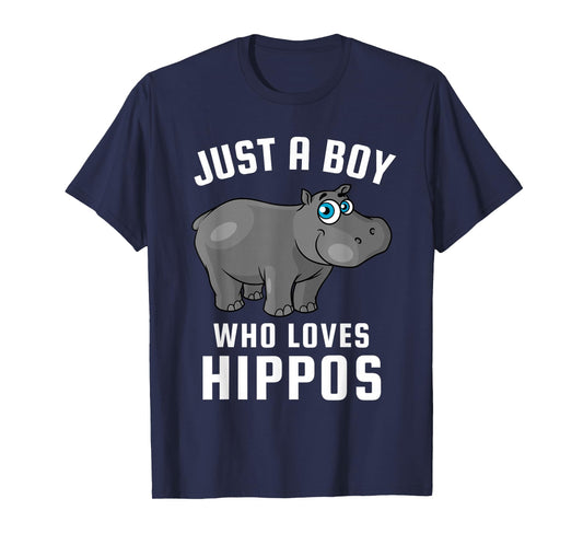Just a Boy Who Loves Hippos T-Shirt