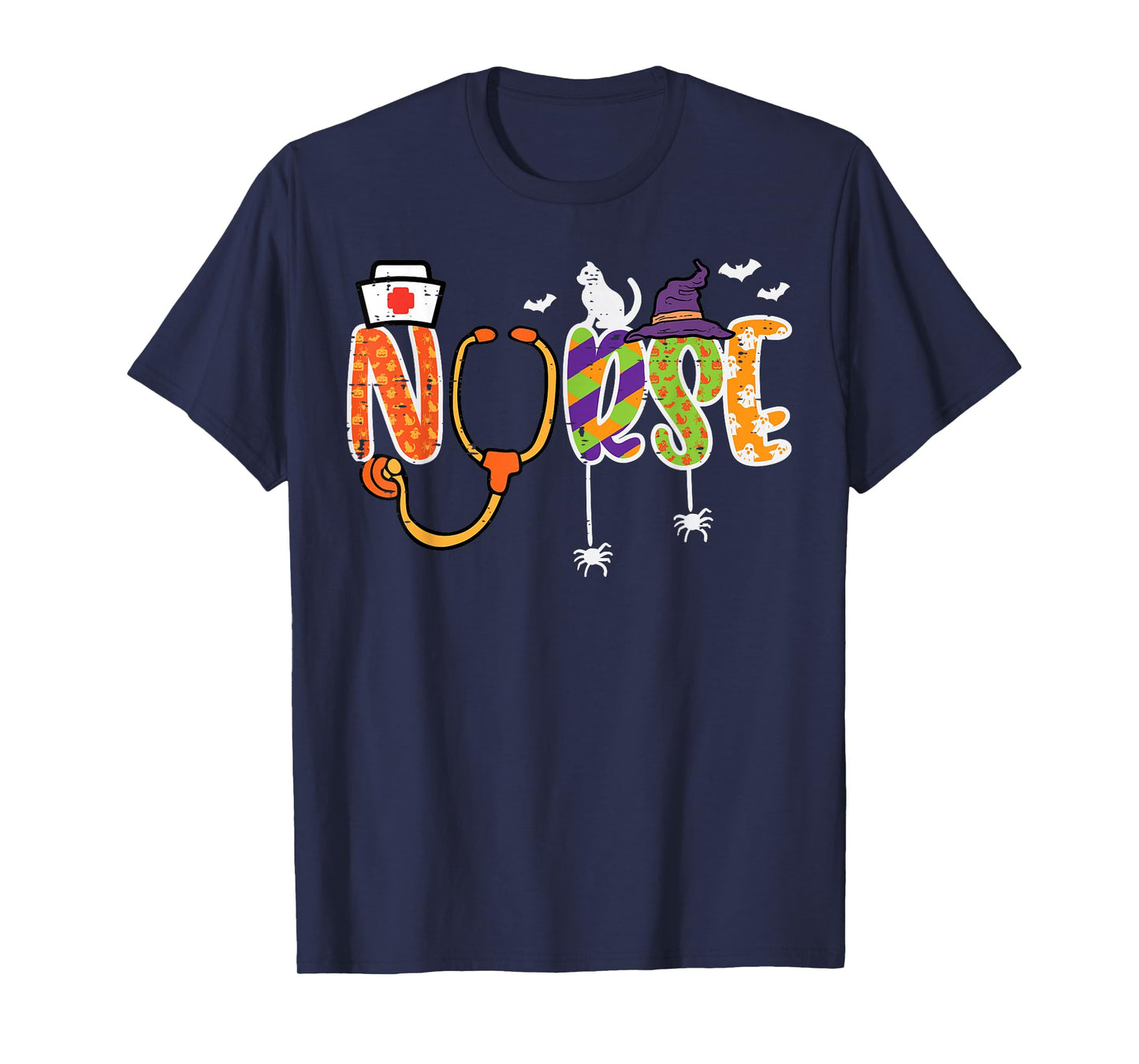 Halloween Nurse Stethoscope Cute Scrub Top Costume Men Women T-Shirt
