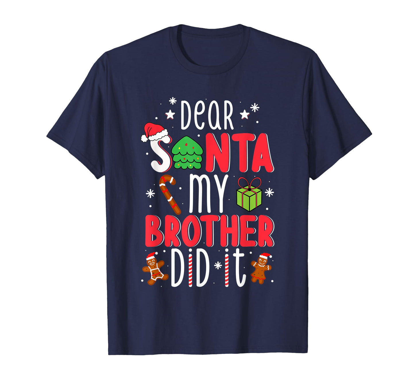 Dear Santa My Brother Did It Christmas Pajama Girl Kids Boys T-Shirt