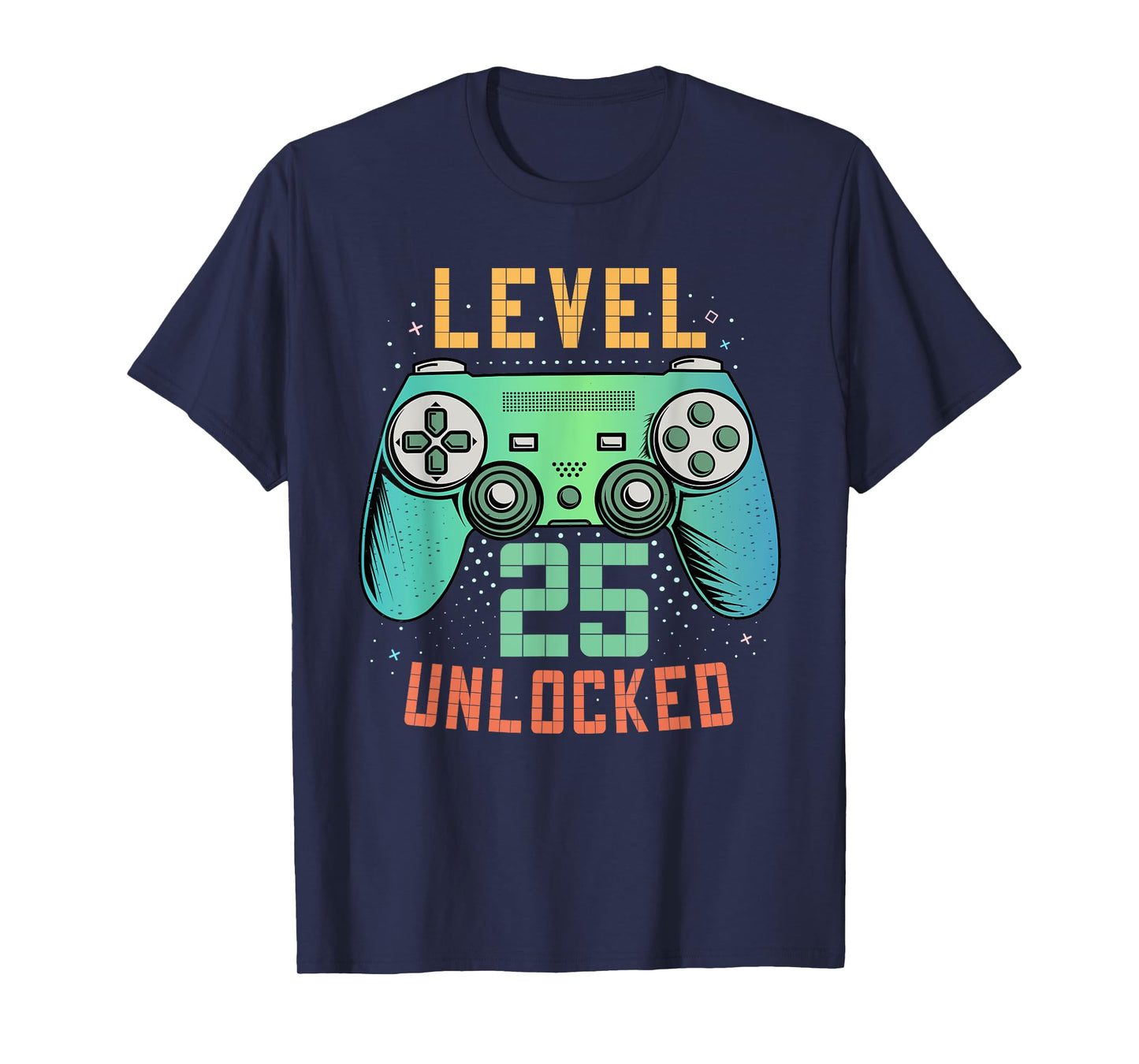 Level 25 Unlocked 25th Birthday Gamer Gifts 25 Year Old Male T-Shirt