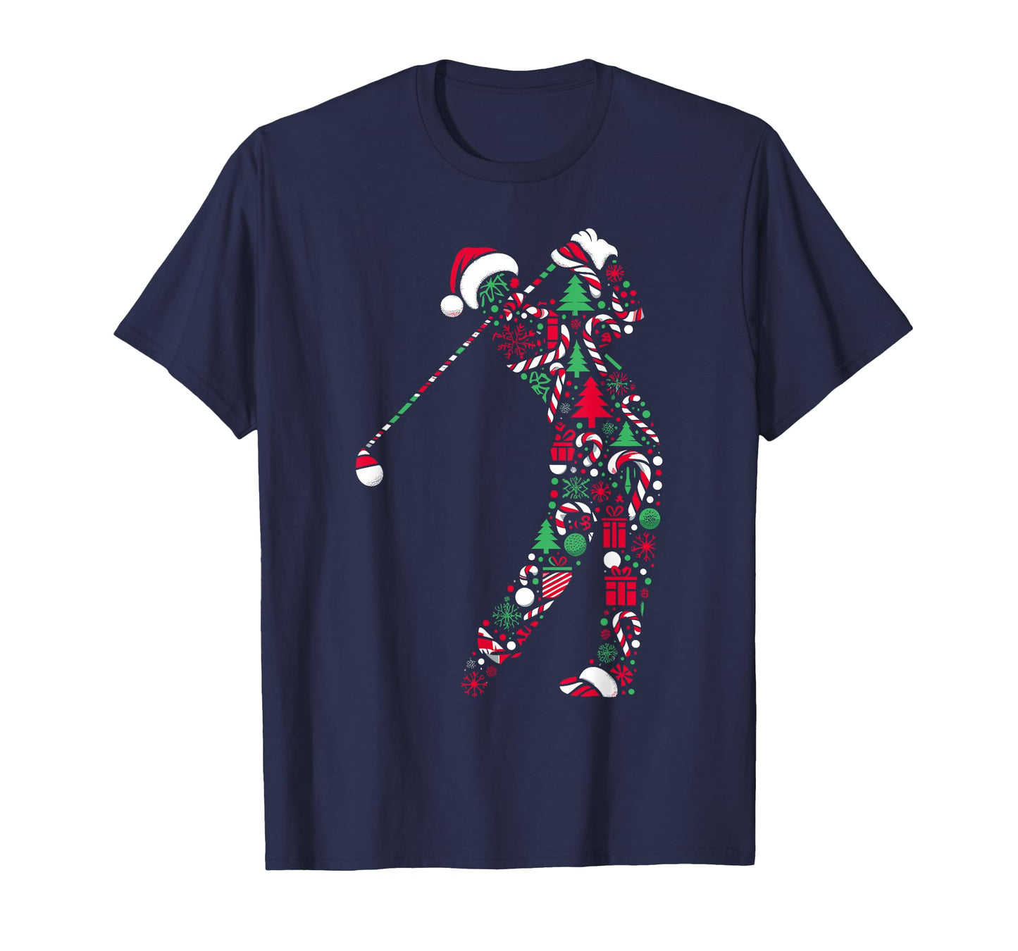 Christmas Tree Candy Golf Santa Christmas Womens Mens Kids T-Shirt