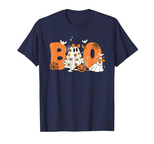 Funny Dachshund Ghost Halloween Pumpkin Spooky Dog Lover T-Shirt