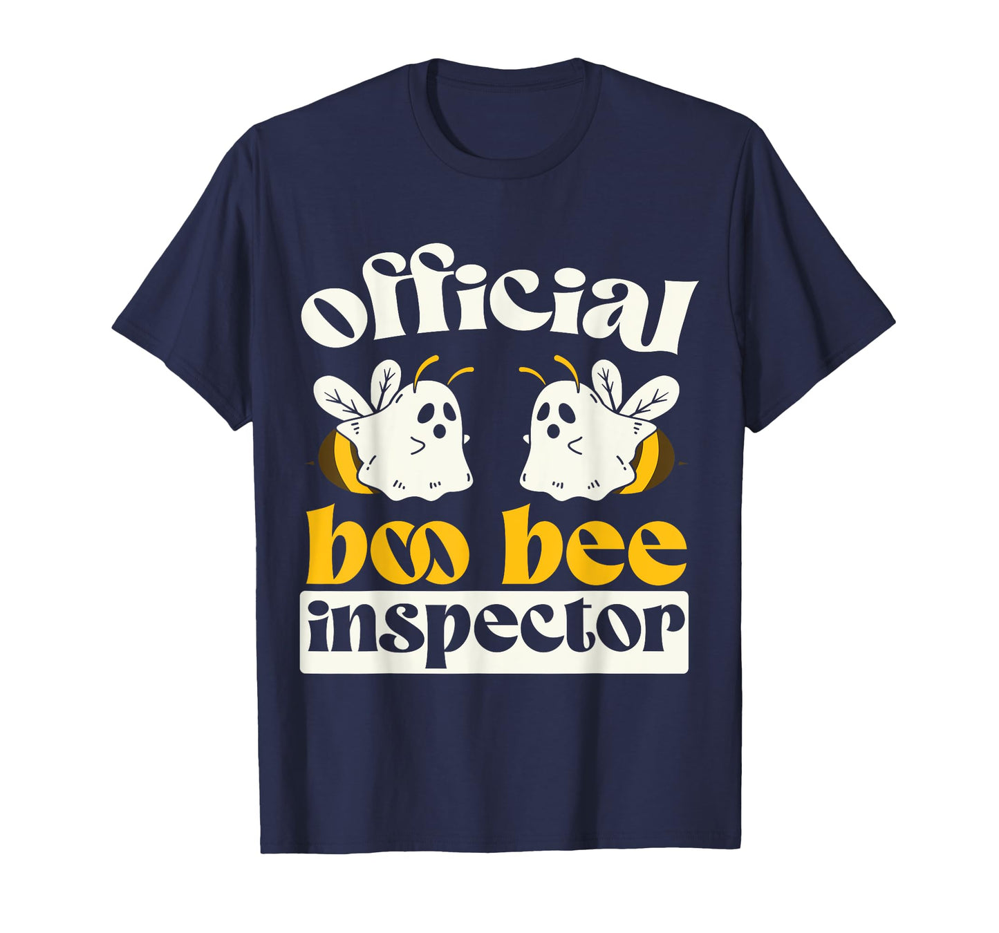 Official Boo Bee Inspector Halloween Humor Funny Ghost T-Shirt