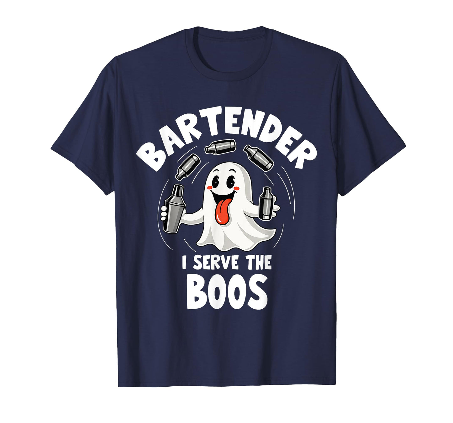 Bartender Halloween Costume I Serve The Boos Men Women T-Shirt