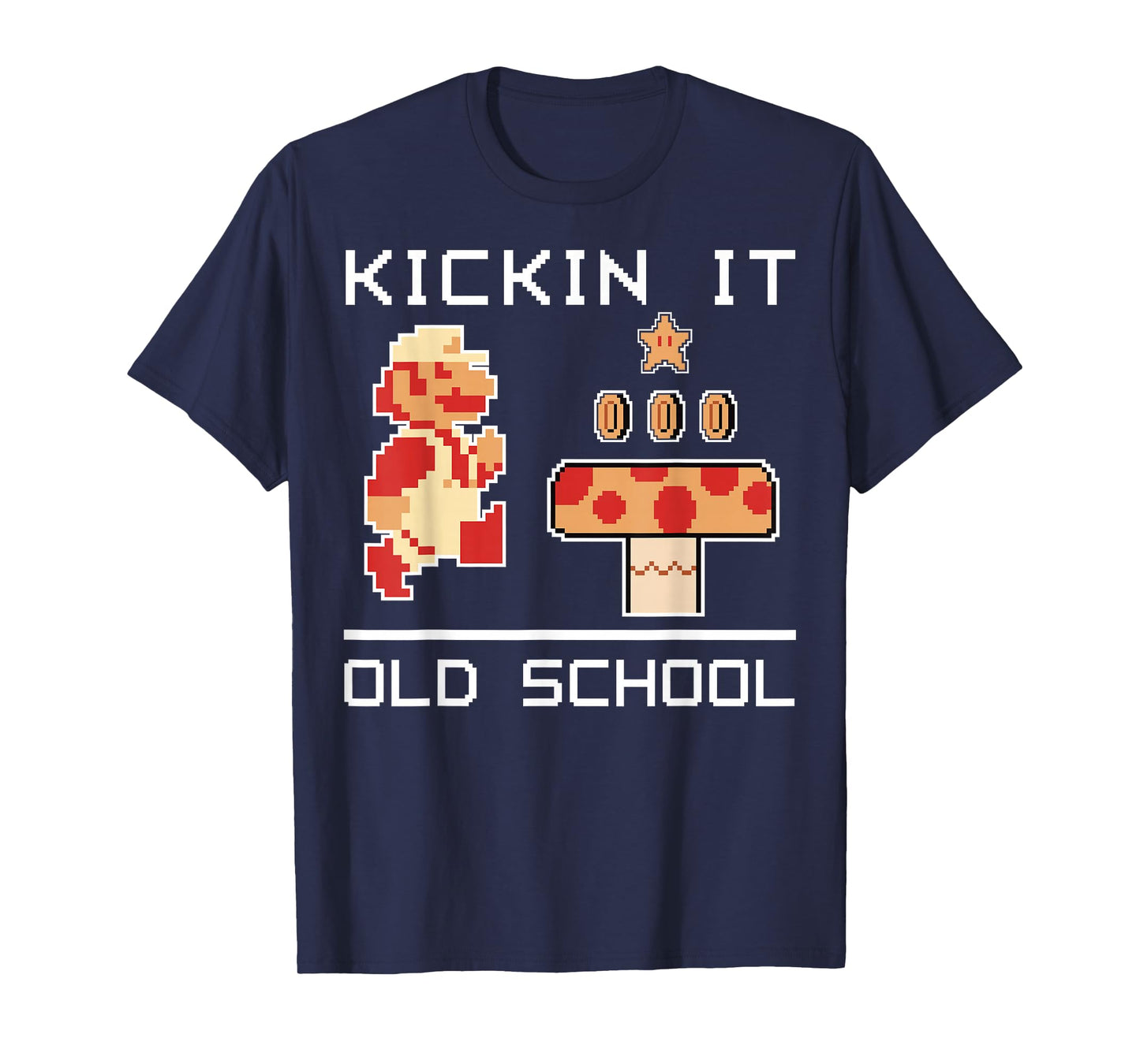 Super Mario Kickin' It Old School Vintage Text Poster T-Shirt