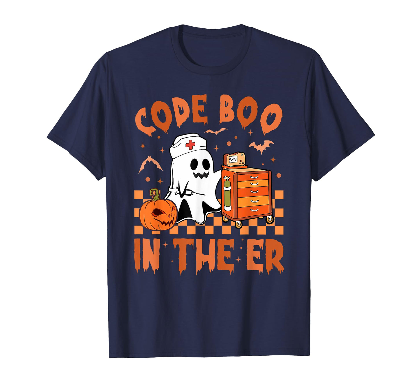 Retro Code Boo In The ER ICU Nurses Boo-jee Ghost Halloween T-Shirt