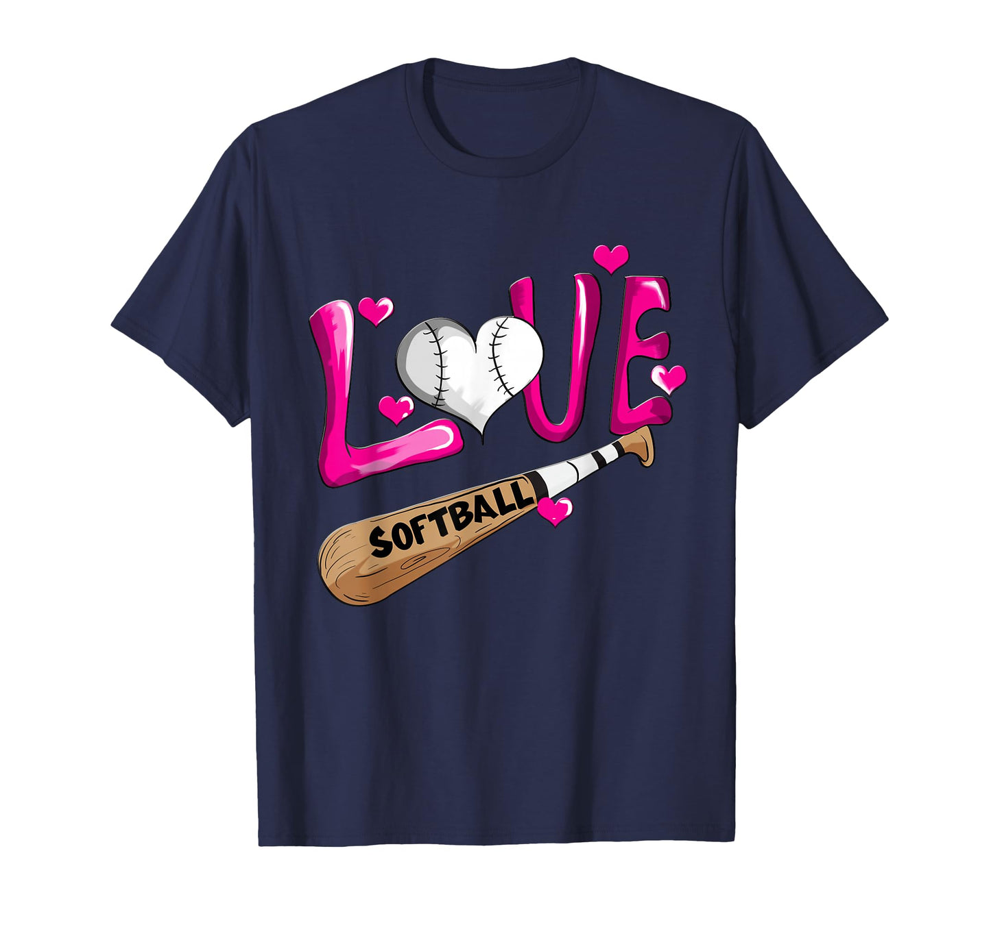 Love Softball Girl Softball Bat Women Field Player T-Shirt