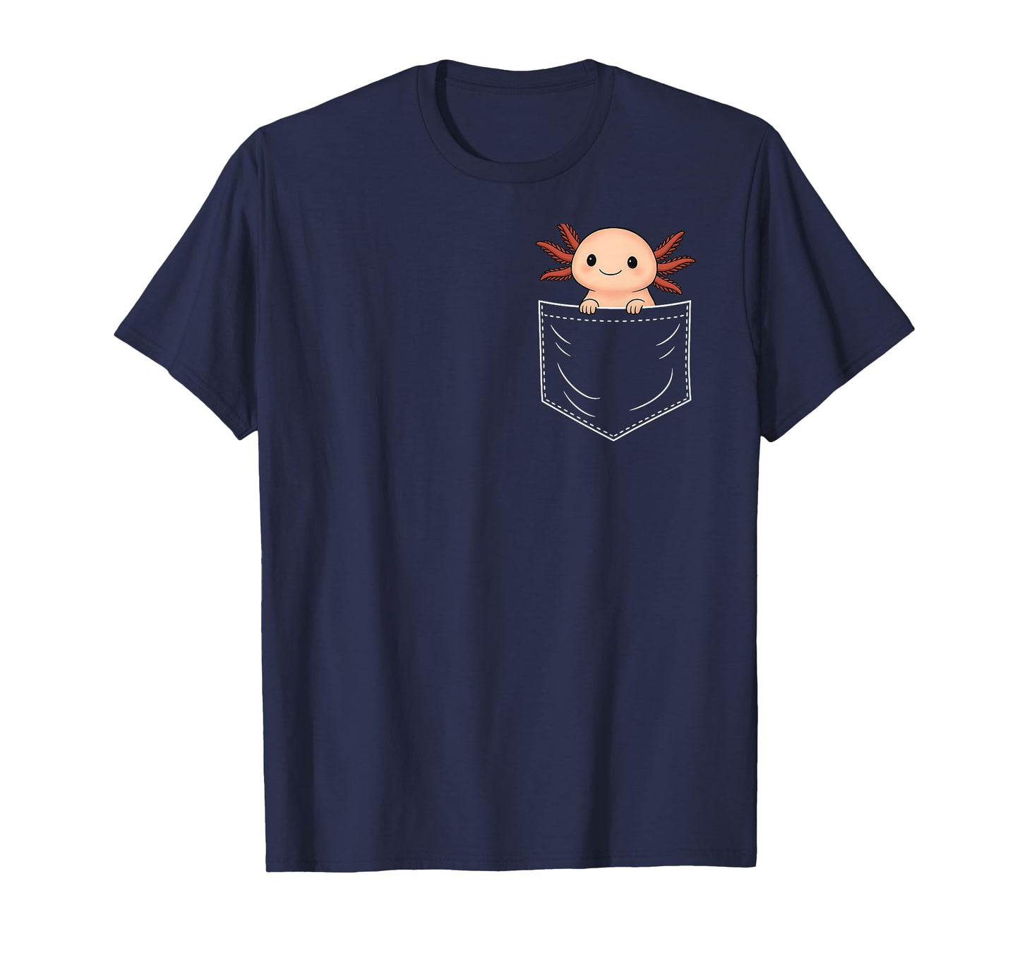 Cute Axolotl in Pocket Funny Apparel for Men Women Teen Kid T-Shirt