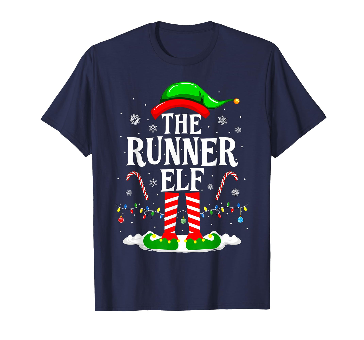 The Runner Elf Xmas Funny Runners Christmas Running T-Shirt