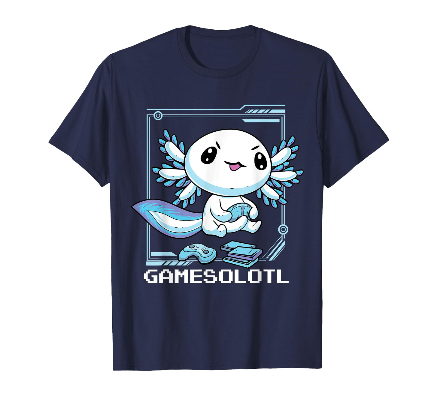 Gamer Axolotl Gamesolotl Fish Gaming Video Gamer Anime T-Shirt