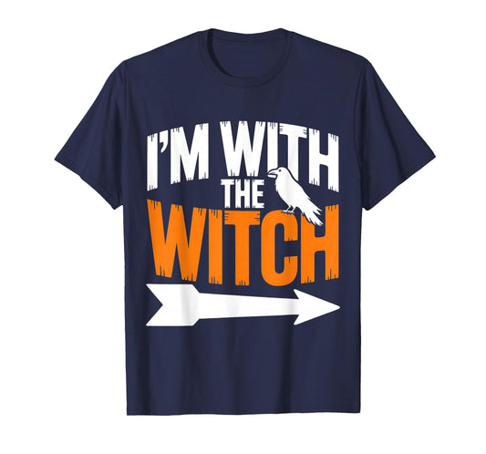 Halloween Shirts for Men I'm with The Witch Funny Halloween T-Shirt