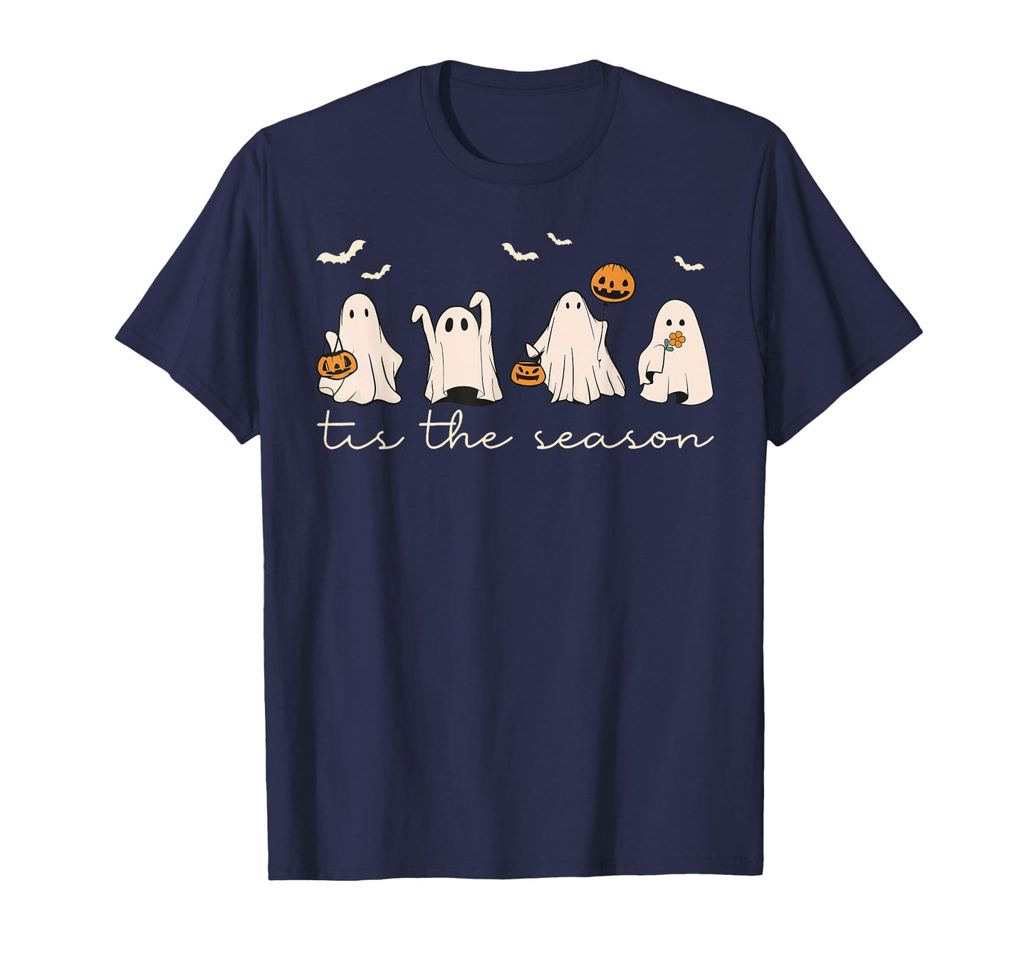 Tis The Season Ghost Halloween Spooky Season Jack O Lantern T-Shirt