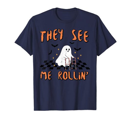 Ghost Walker They See Me Rollin Halloween Costume Men Women T-Shirt